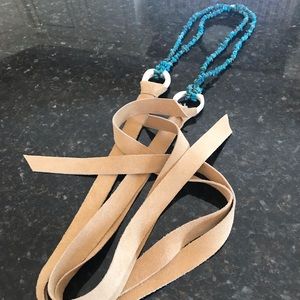 Genuine turquoise and suede belt